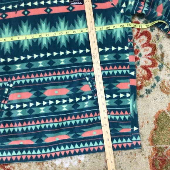 Massive Outdoor Fleece Hoodie Aztec All Over Print Southwest Design Boho Cozy XL - Picture 4 of 6